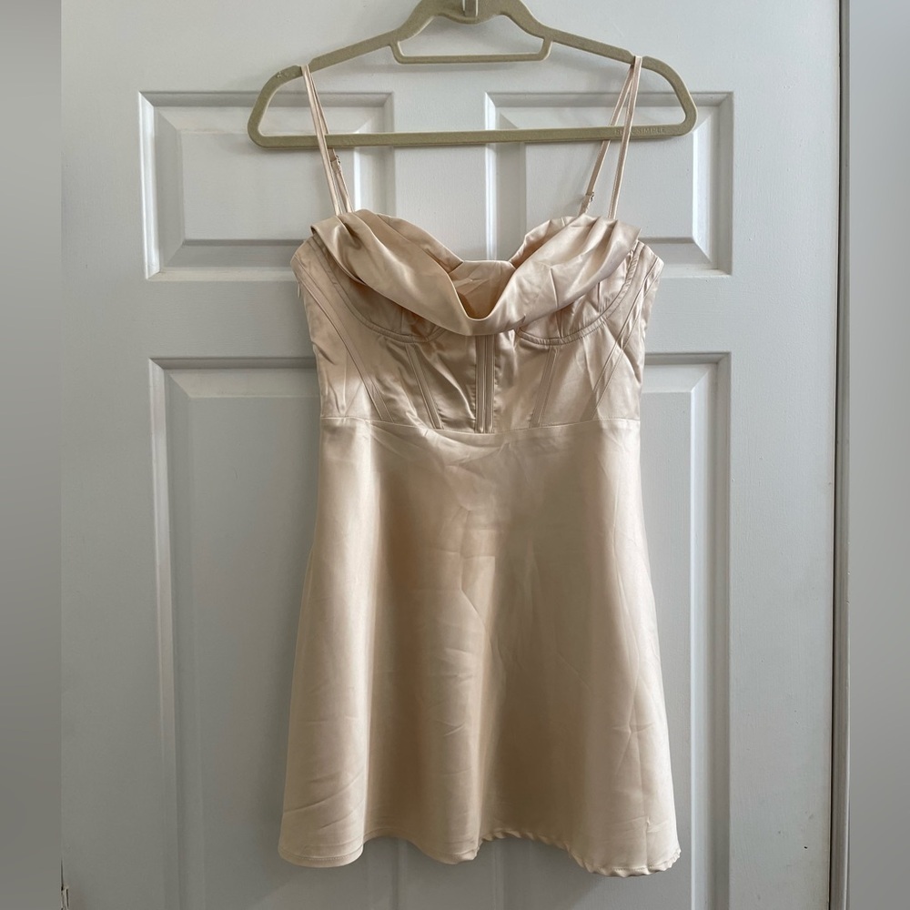 Princess Polly Cream Satin Gown NWT